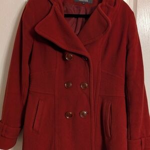 Kenneth Cole Reaction Women's Red Pea Coat